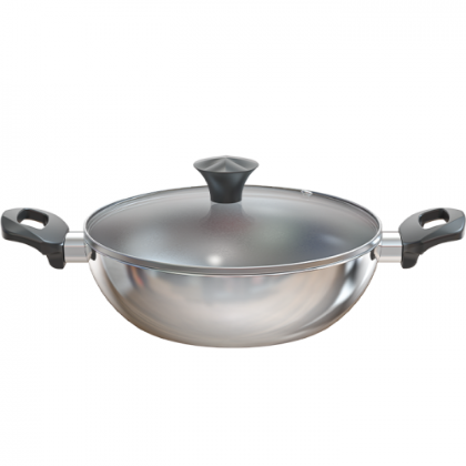 WALTON Vibrant Wok Pan with Glass Lid 26cm